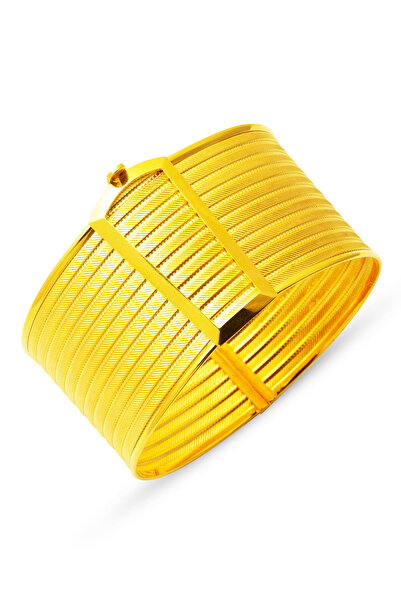 Bilezikci 11 Sıralı Taşsız Trabzon Hasır Altın Bilezik