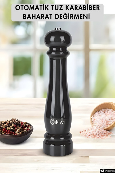 Kiwi Pilli Seramik Otomatik Ayarlanabilir Tuz Karabiber Değirmeni Kuru Bahara...