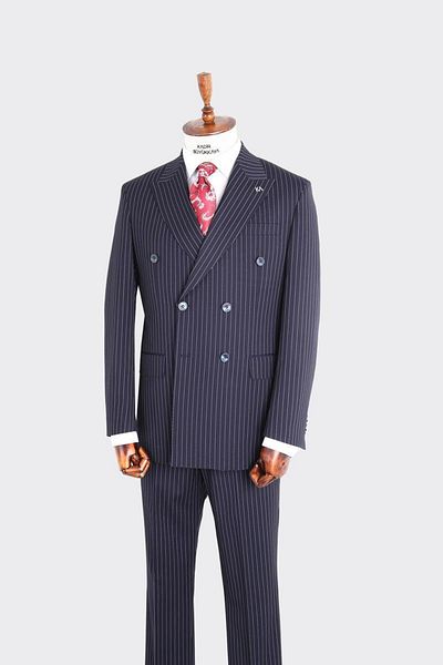 Kadir Büyükkaya Swallow Collar Double Breasted Men's Suit-Kax1203S