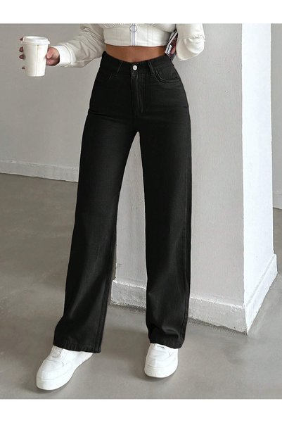 Vovikon Kn High Waist Linen Wide Leg Women's Boyfriend Jeans