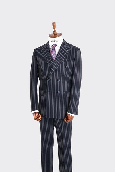 Kadir Büyükkaya Swallow Collar Double Breasted Men's Suit-Kax1204S