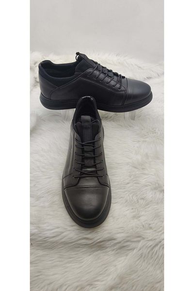 Voyager Genuine Leather Men's Black Shoes - Rubber Tied, Model 4467