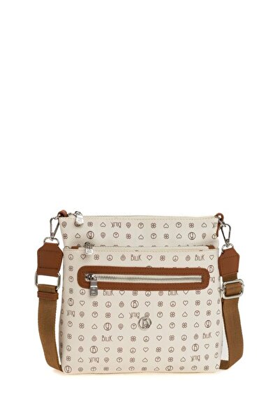 Bilik Deri Монограма Бежево-Тюркменська жіноча сумка через плече MTŞ 269-MN