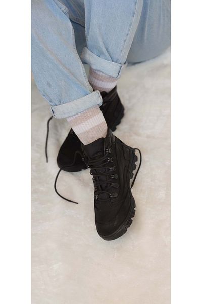 Voyager Unisex Μαύρες Μπότες Trekking 3965 - Γνήσιο δέρμα
