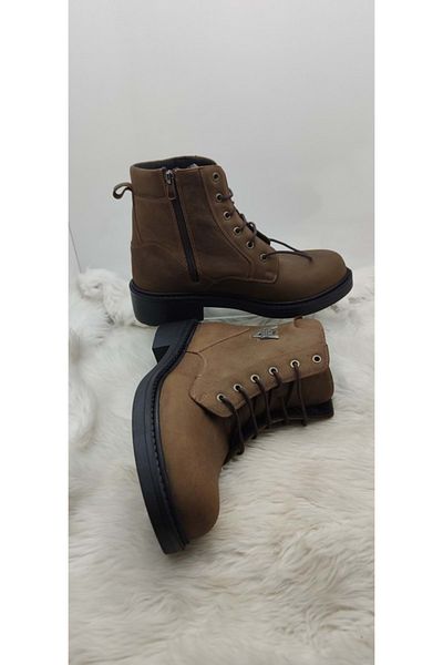 Burç Ανδρικές Μπότες - Real Nubuck Leather, Καφέ φερμουάρ
