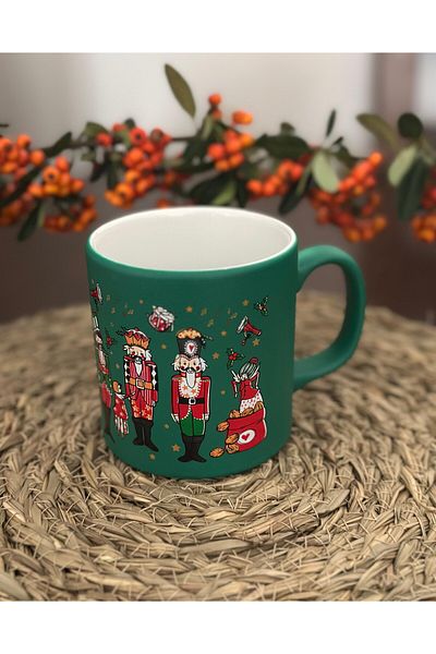Den Tasarım Hediyelik New Year's Special Ceramic Mug/Glass with Green Bullet Soldier Figure