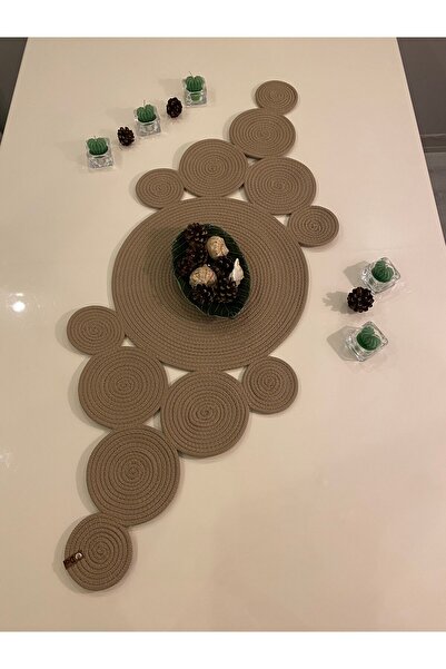 peakbay zirveyi hisset مفرش خوص طبيعي من الجوت الطبيعي، 80 × 30 سم، غطاء طاول...