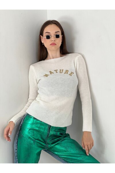 Miss Poem Önü El Işlemeli Kazak