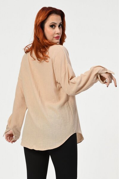 Bigdart Big Dart Oversize Keten Gömlek