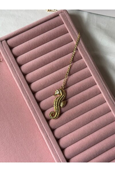 MİOSAPRİVE 14K Altın Kaplama Deniz Atı Çelik Kolye