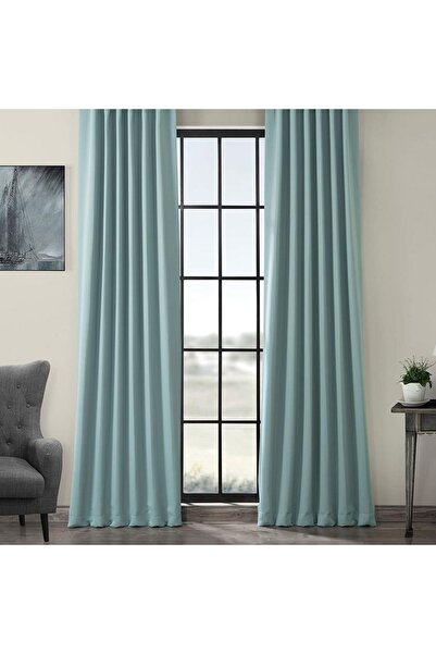 İpeksi Fon Perde , Soft Safir Kumaş, Petek Dokulu 1*2,5 Normal Sıklıkta Pileli