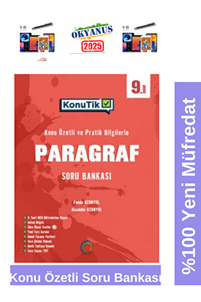 Okyanus Yayıncılık 2025 9.Sınıf Konutik Paragraf Yeni Konu Özetli Soru Bankası+Kalem