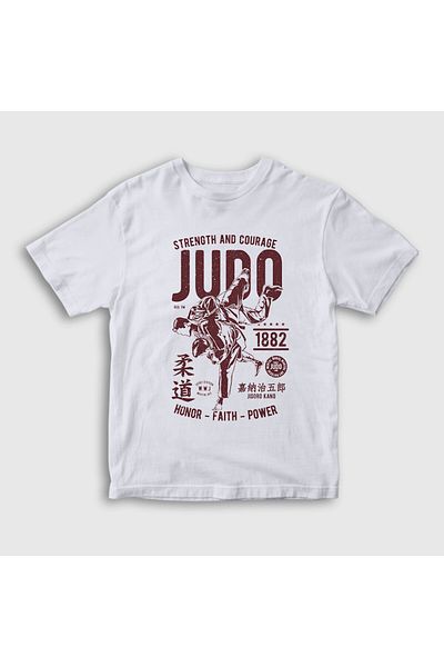 Presmono Tricou alb unisex pentru copii - Kano Jigoro, Ufc Mma, Judo 502991 tt