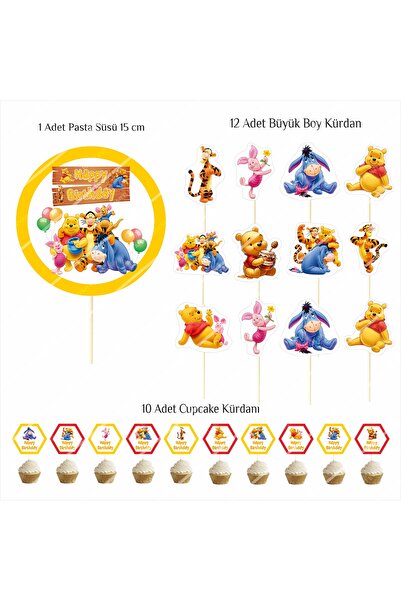 SİYAH PARTİ EVİ 5 Yaş Doğum Günü Winnie The Pooh Parti Seti
