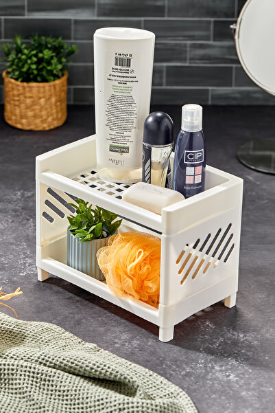 EMBazaar 2 Pieces 2 Tiers Desktop Jewelry Stationery Makeup Organizer Rack