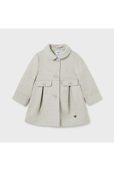 MAYORAL Baby Girl Stamp Pocket Detailed Baby Collar Coat Beige L25K2479
