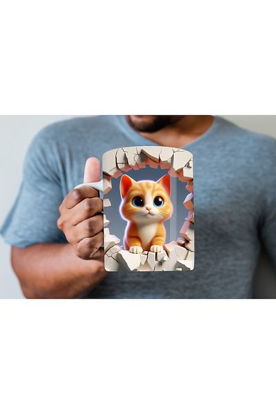 Evion Baby Animal Printed 3D Design Ceramic Mug - Gift Mug Cup