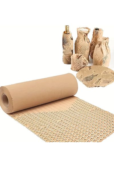 OLİ Art 38cm X 50m Honeycomb Filling Packing Paper - Plate Cup Packaging Kraft Paper