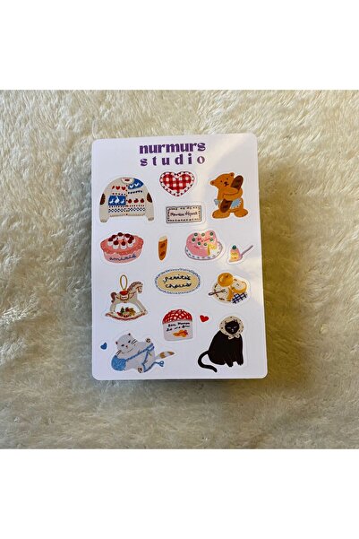 Nurmurs tatlı kış ve ayıcıklı Sticker Seti Oyun Laptop Notebook Ajanda Tablet...