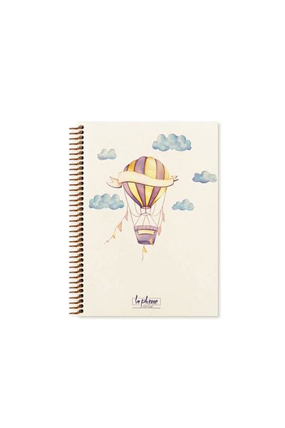 KESKİN COLOR La Plume 17x24 Balonuri Sharp Spiral - Caiet cu copertă rigidă 80 Yp. În carouri