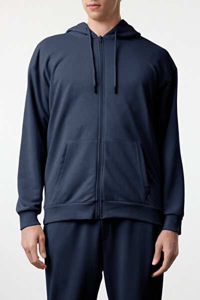 Trendyol Collection Σετ φόρμας με κουκούλα Navy Blue - TMNAW25EM00000