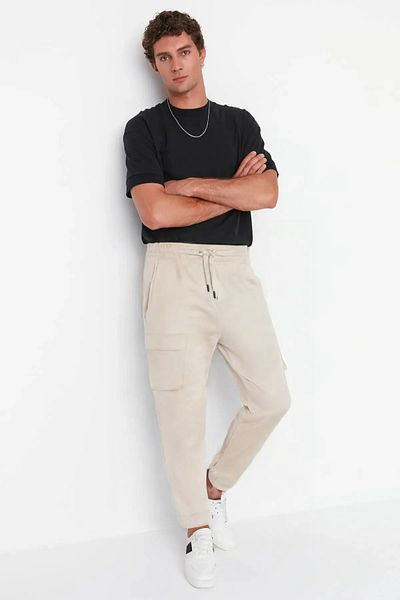 Trendyol Collection Ανδρικό πέτρινο ελαστικό παντελόνι Cargo Pocket Pocket - TMNAW20EA0072