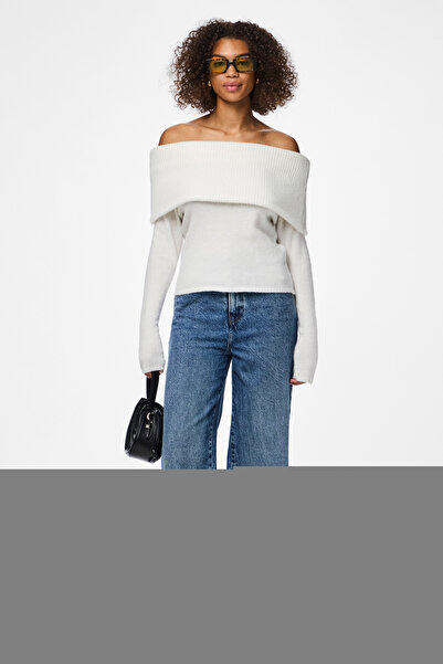 PIECES Dámský svetr vyšívaný Pre51/Pc46/Ea3