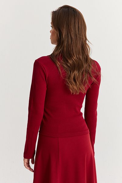 Cool & Sexy Bluzka damska z golfem w kolorze claret red - Lon3006