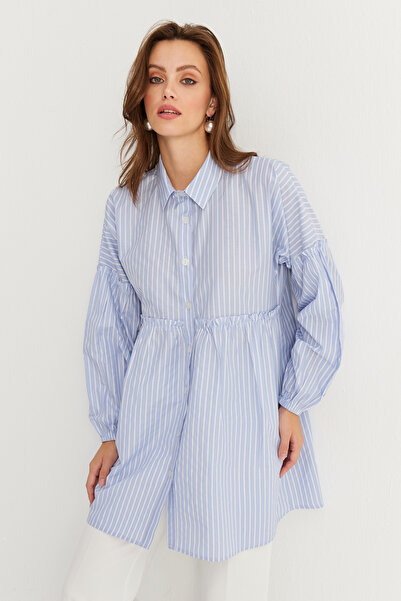 Cool & Sexy Asf12 Model Women's Blue Tunic Shirt