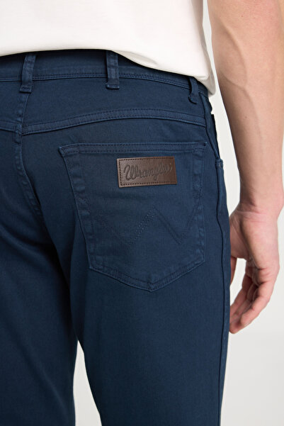 WRANGLER Texas Slim Fit Slim Fit Normal Waist Navy Blue Flexible Trousers