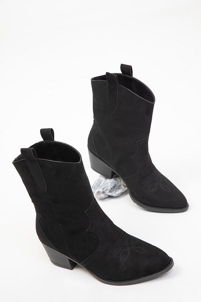 SOHO Black Suede Women's Boots - 19820 Model Bootie