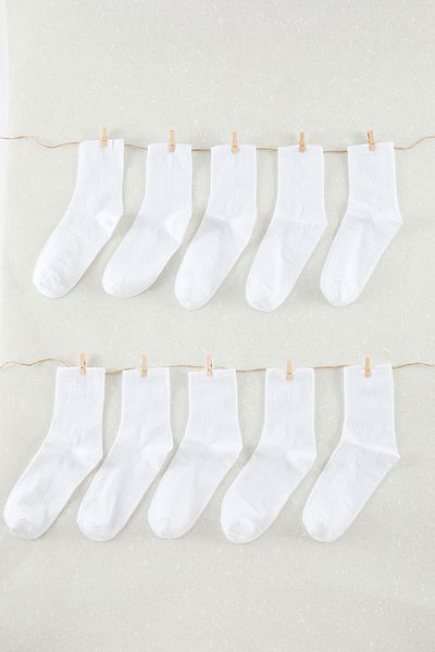 Trendyol Collection White Unisex 10-Piece Cotton College-Tennis-Medium Size Men's Socks Tmnaw25Co00027