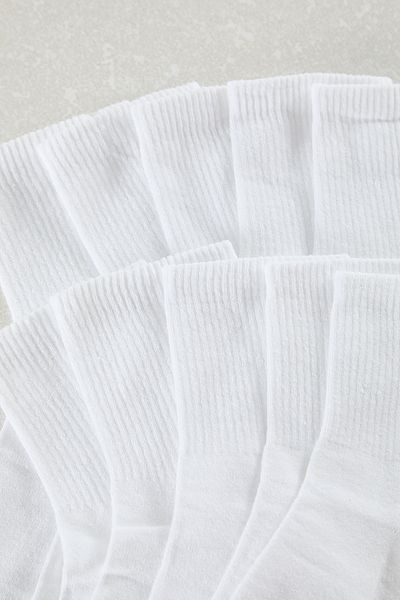 Trendyol Collection White Unisex 10-Piece Cotton College-Tennis-Medium Size Men's Socks Tmnaw25Co00027
