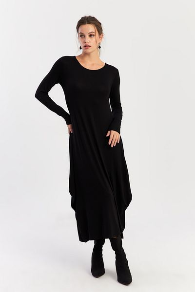 Cool & Modest Γυναικείο Μαύρο Μίντι Φόρεμα LPP1272