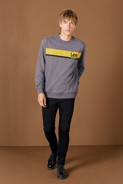 Lee Regular Fit Normal Kesim Bisiklet Yaka Antrasit Sweatshirt