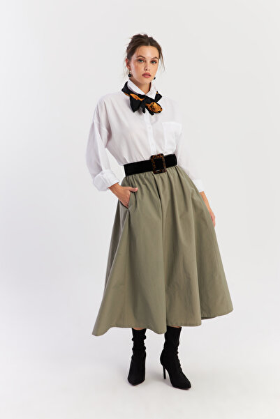Cool & Modest Mint Colored Women's Bell Skirt - Ela3951