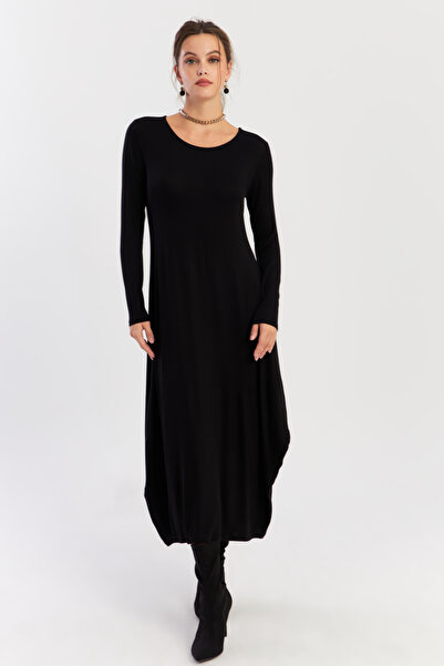 Cool & Modest Γυναικείο Μαύρο Μίντι Φόρεμα LPP1272