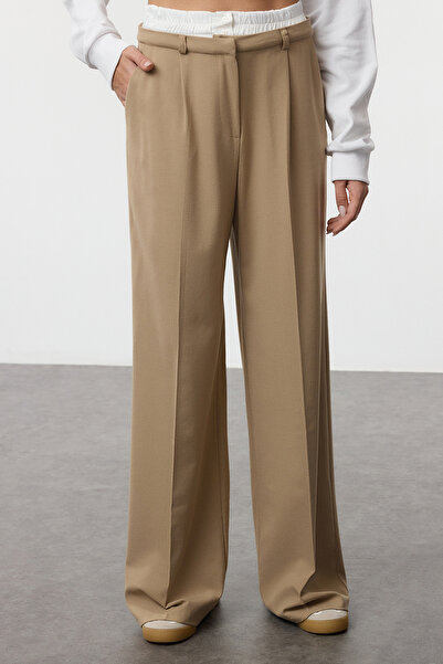 Trendyol Collection Mink Color Wide Leg Elastic Waist Pants - Twoaw24Pl00273