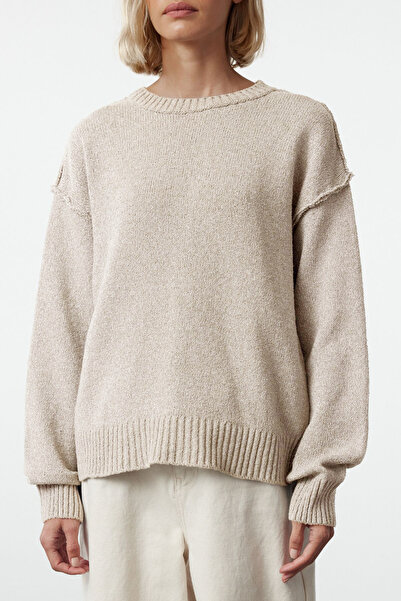 Trendyol Collection Wide Fit - Stone Color Sustainable Knitwear Sweater Twoaw25Kz00307
