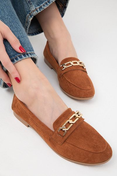 SOHO Damen-Ballerinas aus hellbraunem Wildleder – Modell 1967.