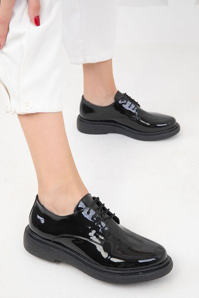 SOHO Black Patent Leather Women's Casual Shoes 19851