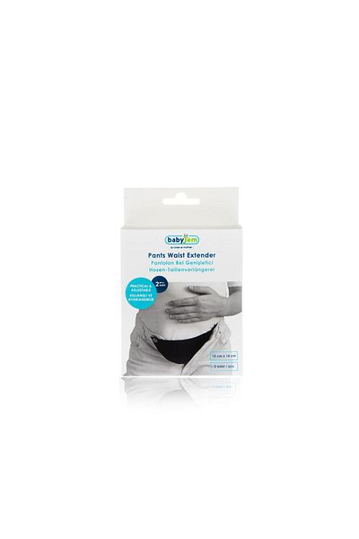 Babyjem Extensor de talie pentru pantaloni de maternitate -1 bucată negru și 1 bucată alb reglabil.