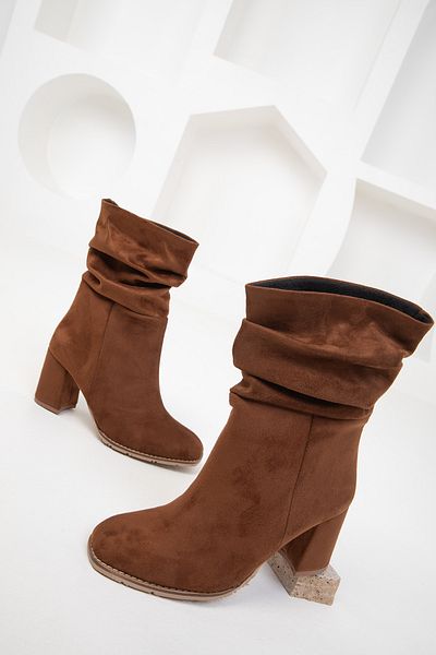 SOHO Tan Suede Γυναικείες Μπότες - 19822 Model Bootie