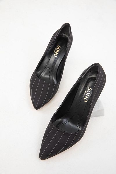 SOHO Classic Black Women's Heeled Shoes - 19865