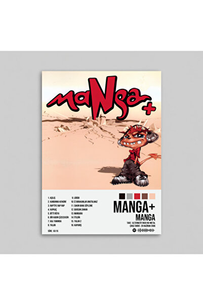 Orendart MANGA - maNga + Albüm Spotify Çerçevesiz Tasarım Poster