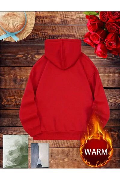 caddekombin Zipper Patterned Cat Hooded Oversize Sweatshirt