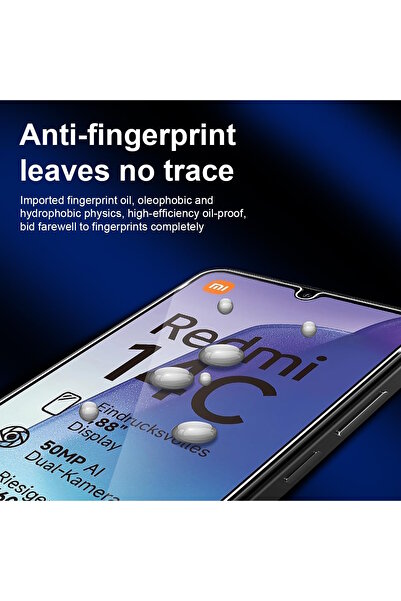 m.tk moveteck Xiaomi Redmi 14C Uyumlu Ekran Koruyucu Kırılmaz Cam 9H Temperli Ekran Camı Şeffaf Passifik