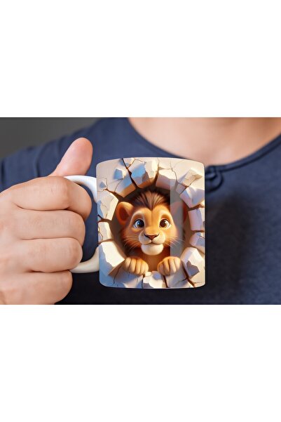 Evion Baby Animal Printed 3D Design Ceramic Mug - Gift Mug Cup