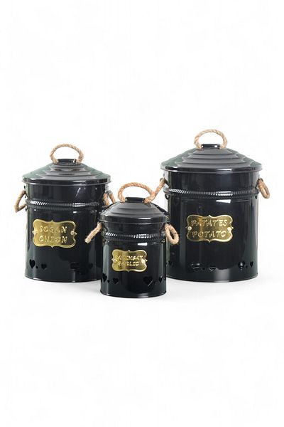 Milenay 3 Sizes Potato Onion Garlic Storage Bucket, Quality Material, Special Paint Coating