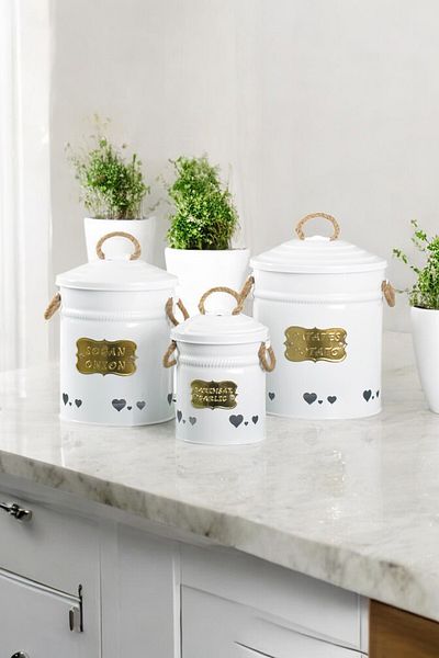 Milenay 3 Sizes Potato Onion Garlic Storage Bucket, Quality Material, Special Paint Coating